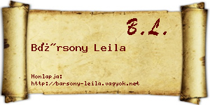 Bársony Leila névjegykártya