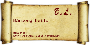 Bársony Leila névjegykártya